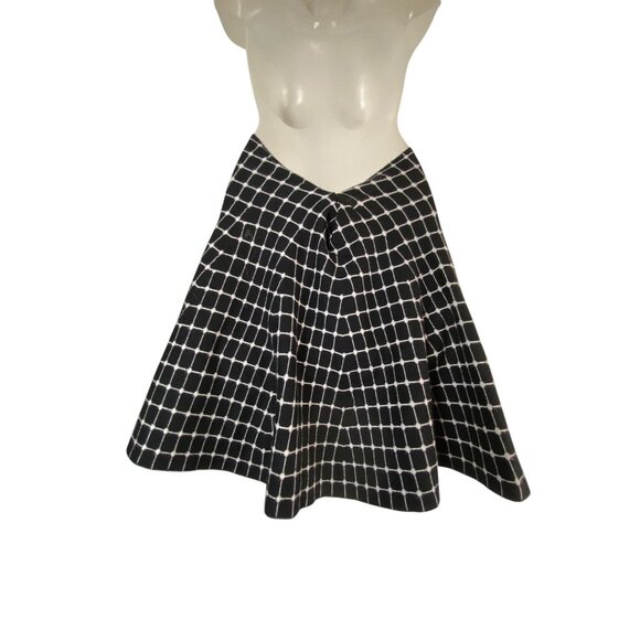 Max Edition Black White Grid A-Line Skirt S/M Modern Classic Knit Punk Flare Y2K - Picture 2 of 7